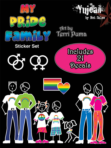 My Pride Family Gay Pride Stick Family Sticker Pack