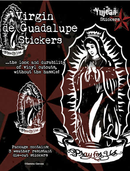 White Virgin de Guadalupe Sticker  | Tattoo