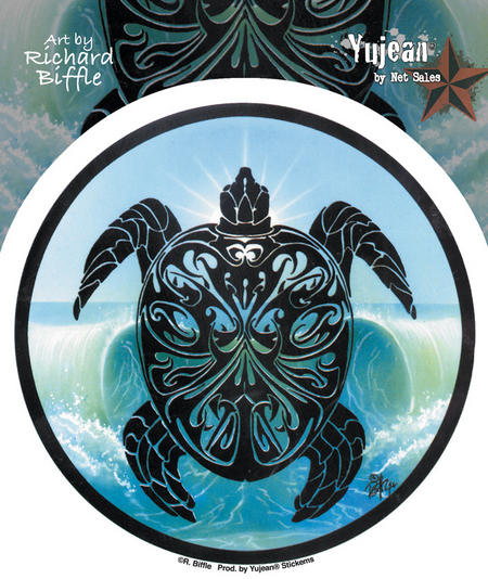 Parting Waves Tribal Sea Turtle Sticker