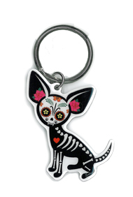 Evilkid Chihuahua Sugar Skull keyring | Undead, Skeletons and Creatures of the Night