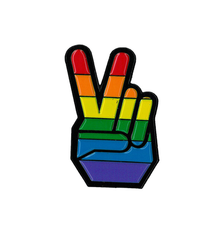 Pride Peace Hand Enamel Pin | Peace and Eco 