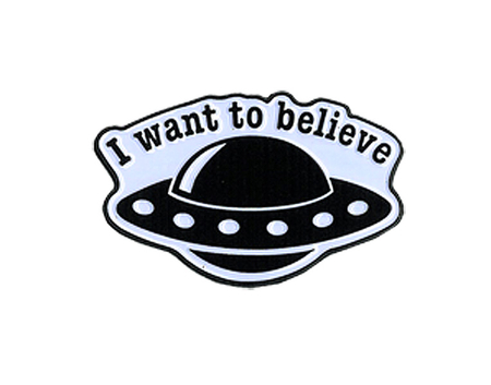 Believe Spaceship Enamel Pin | Celestial