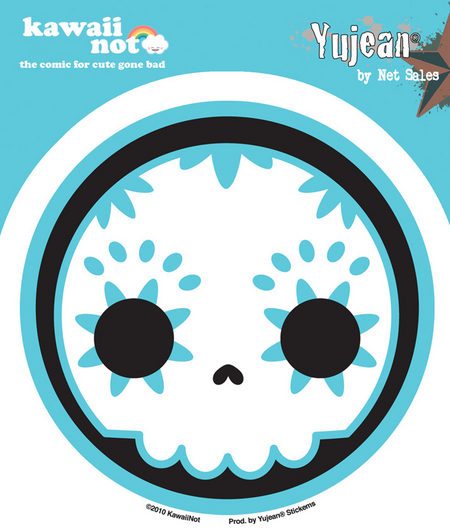 Kawaii Not Blue Sugar Skull Sticker