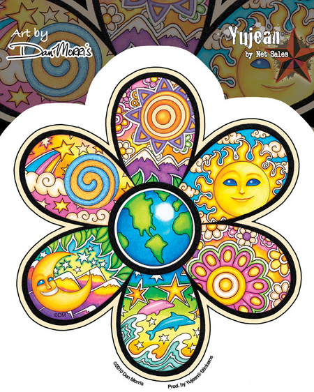 Dan Morris Earth Flower Sticker | Peace and Eco 