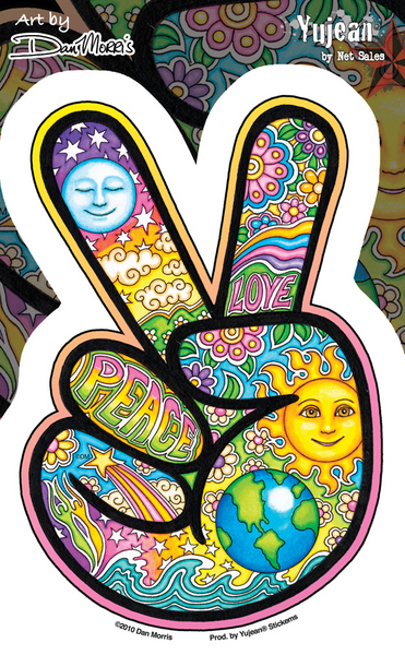 Dan Morris Peace Hand Sticker | Hippie