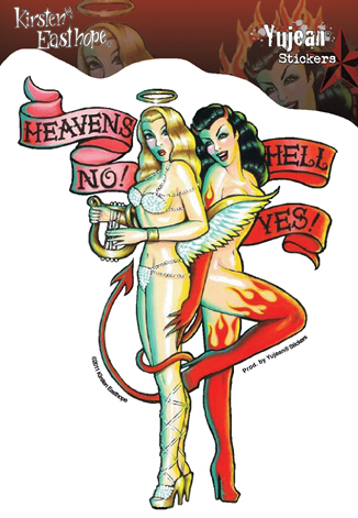 Kirsten Easthope Heaven's No, Hell Yes! Pinup Sticker | Devils