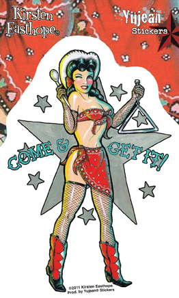 Kirsten Easthope Come and Get It Pinup Sticker | Retro
