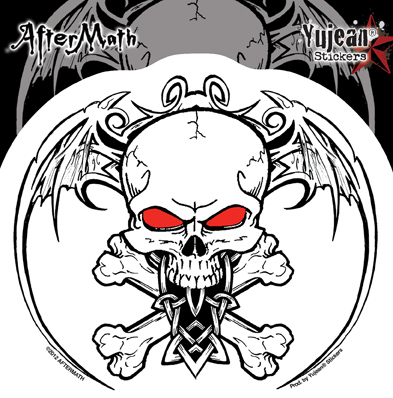 Aftermath Wingskull Sticker | Biker