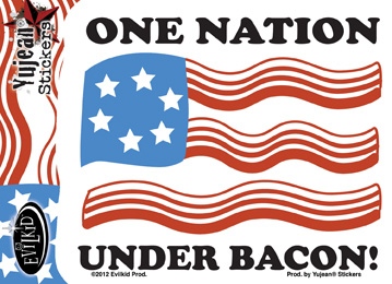 One Nation Under Bacon Sticker | Evilkid