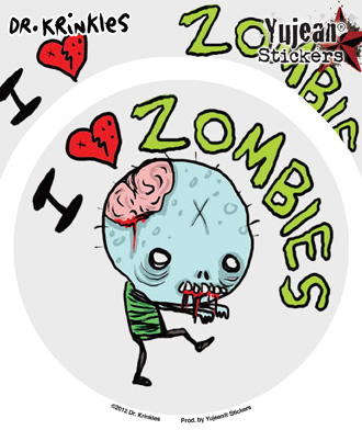 Dr Krinkles I Heart Zombies Sticker | CLEARANCE!!