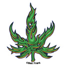 Tribal Pot Leaf 25-pack Mini Stickers | Cannabis