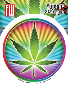 Psychedelic Potleaf Sticker | Cannabis