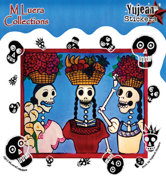 M Luera Market Ladies Day of the Dead sticker | Stickers