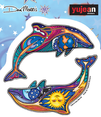 Dan Morris Night Day Dolphins sticker | Celestial
