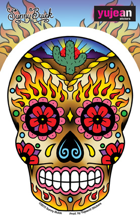Sunny Buick Western Sugar Skull Sticker | Latino