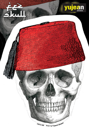 Cabinet of Curiosities Fez Skull-Face Sticker | Stickers