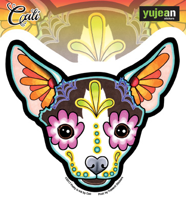 Cali's Chihuahua Sticker | Day of the Dead Stickers, Patches, Button Boxes & Pins!