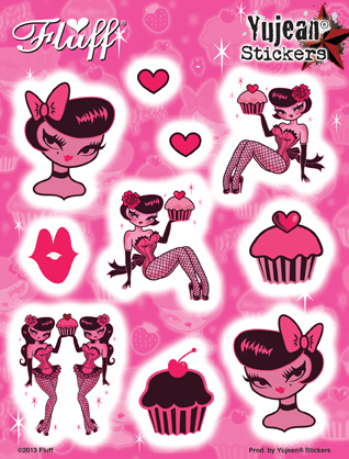 Fluff Cupcake Girls Multi-sticker | Pinups