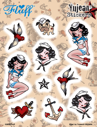 Fluff Suzy Sailor Multi-sticker | Tattoo