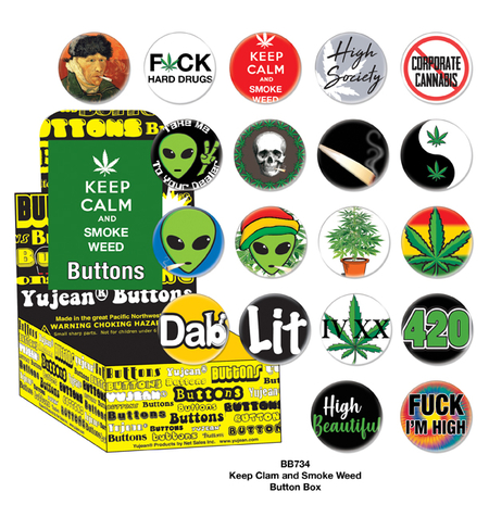 Keep Calm Smoke Weed Button Box | Button Boxes-WHOLESALE ONLY