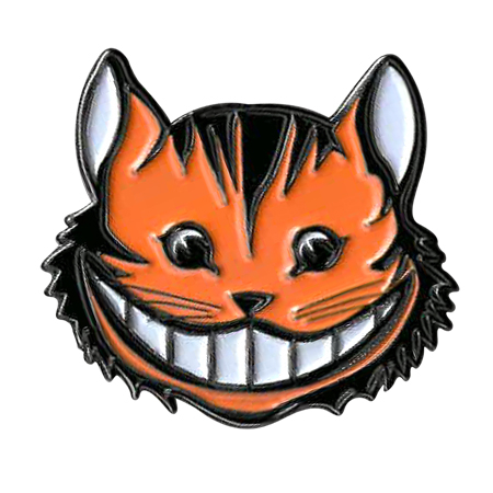 Cheshire Cat Head Enamel Pin | Critters