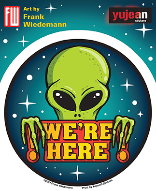 Wiedemann We're Here Alien Sticker | Stickers