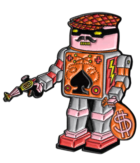 Sunny Buick Robber Robot Enamel Pin | NEW INTROS