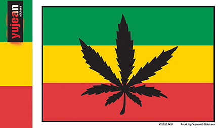 Rasta Flag with Leaf Sticker | Hippie