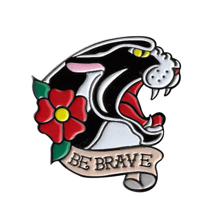 Be Brave Panther Enamel Pin | Tattoo