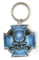 Blue Cross Of Iron Metal Keychain