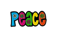 PEACE w/ Flowers Enamel Pin