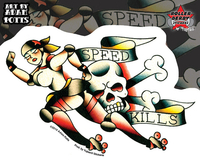 Adam Potts Speed Kills Roller Derby Sticker