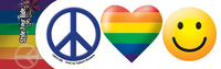 Peace Love & Happiness Gay Pride Sticker