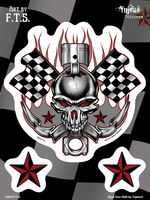 F.T.S Racing Skull 6x8 Sticker
