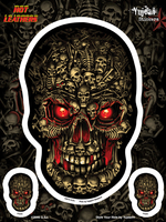 Hot Leathers Boneyard Skull Biker 6x8 Sticker