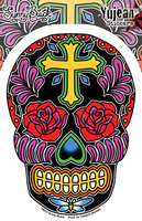 Sunny Buick's Rose Cross Sugar Skull Sticker