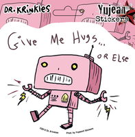 Dr Krinkles Robot Hugs Sticker