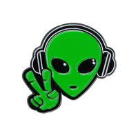 Alien Headphones Enamel Pin