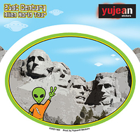 Mt. Rushmore Alien Sticker