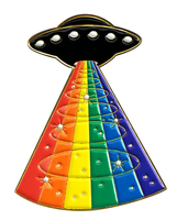 Rainbow UFO Enamel Pin