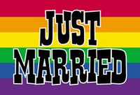 Pride Rainbow Just Married  postcard