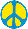 Mini Rainbow Peace Patch- Blue/Yellow