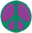 Mini Rainbow Peace Patch - Green/Purple