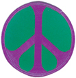Mini Rainbow Peace Patch- Purple/Green